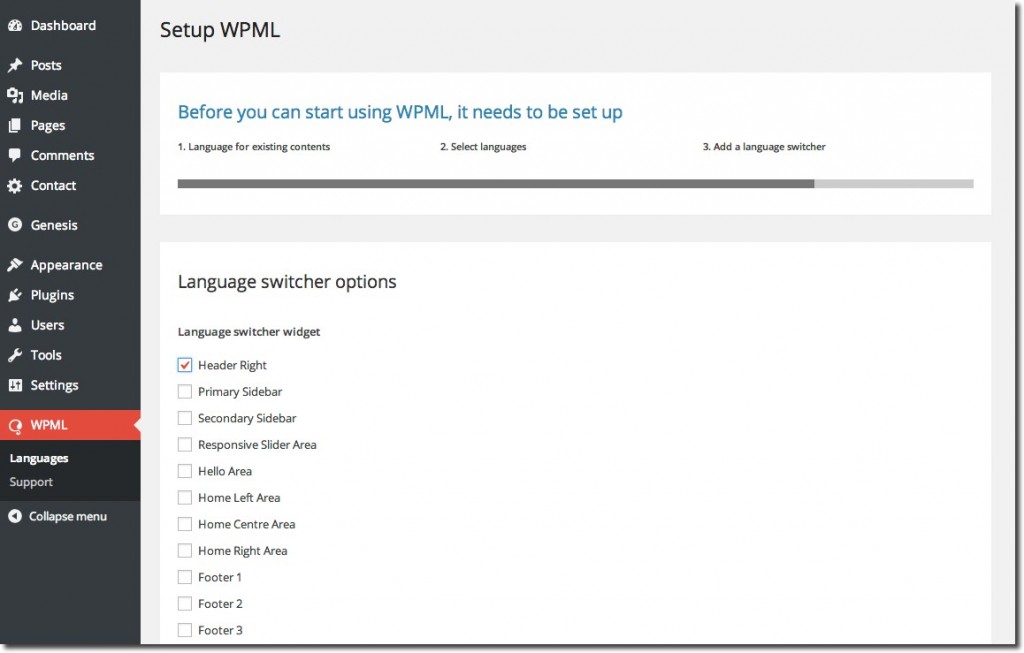 Setup WPML 3