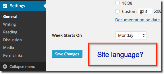 WordPress 4.0 No Site Language Option