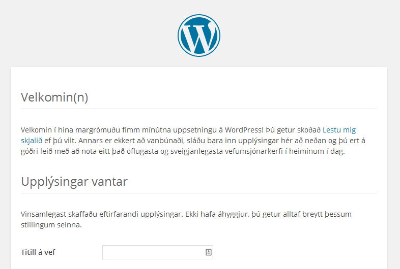 Wordpress Choose Language Installation Process