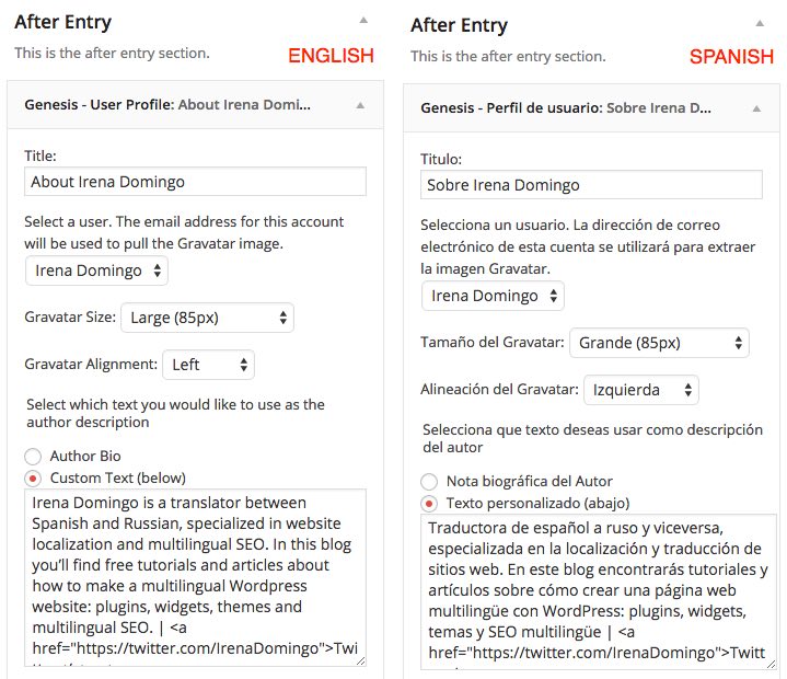 Widget Author Bio Genesis WordPress Multisite