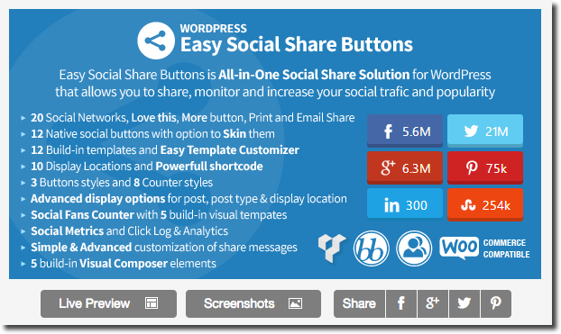 WordPress Easy Social Share Buttons