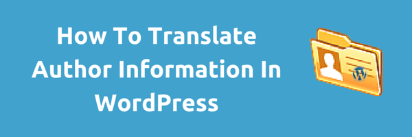 Translate Author Biography WordPress