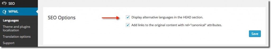 WPML Display hreflang in head section