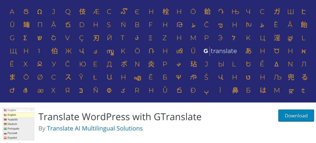 Translate WordPress with GTranslate plugin